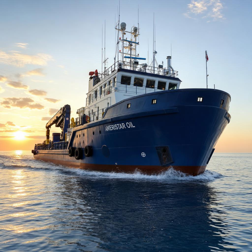 Support vessel at sunrise, Instagram square